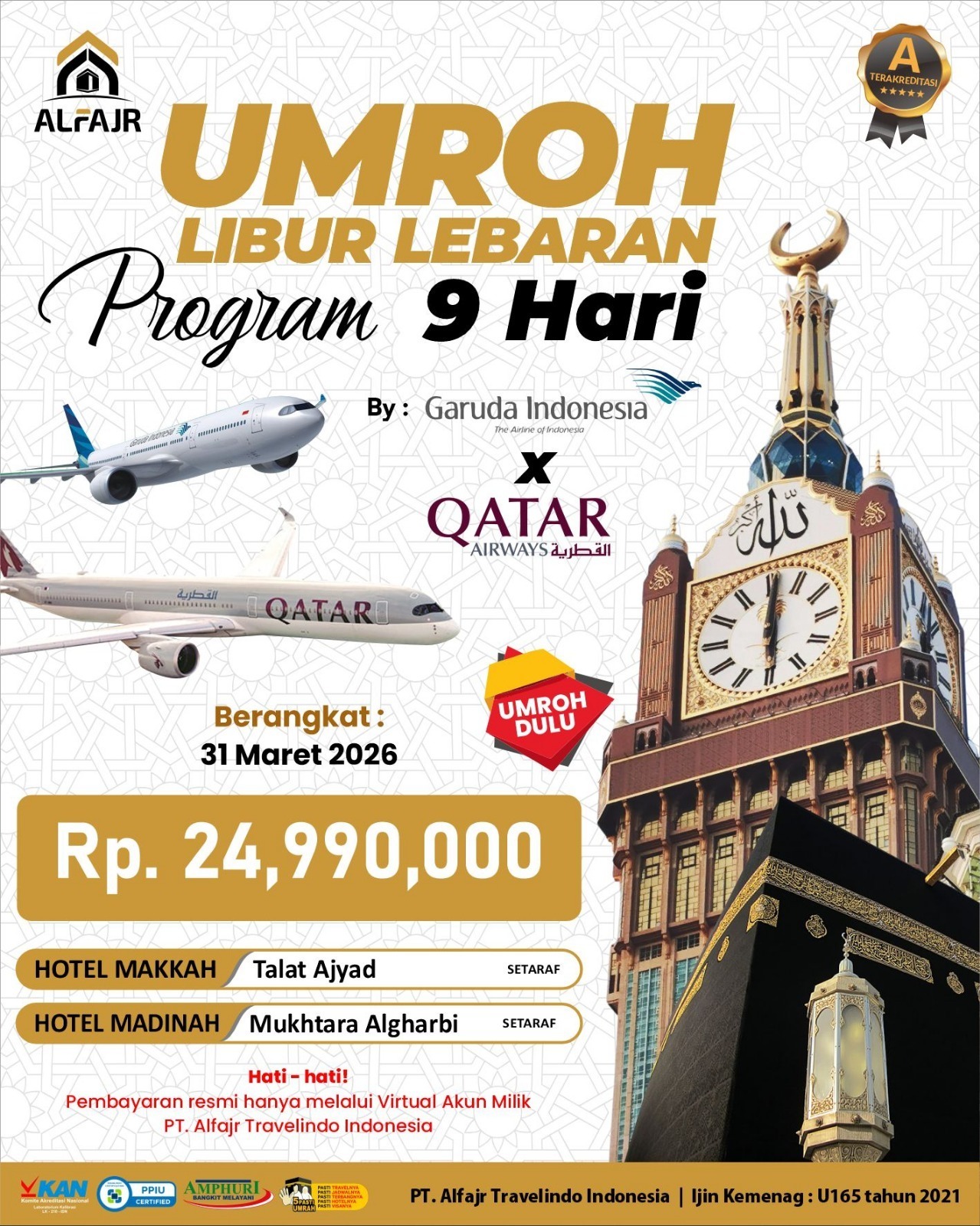 Umroh 31 Maret Alfajr Umroh Purworejo Haji Khusus Kebumen Magelang