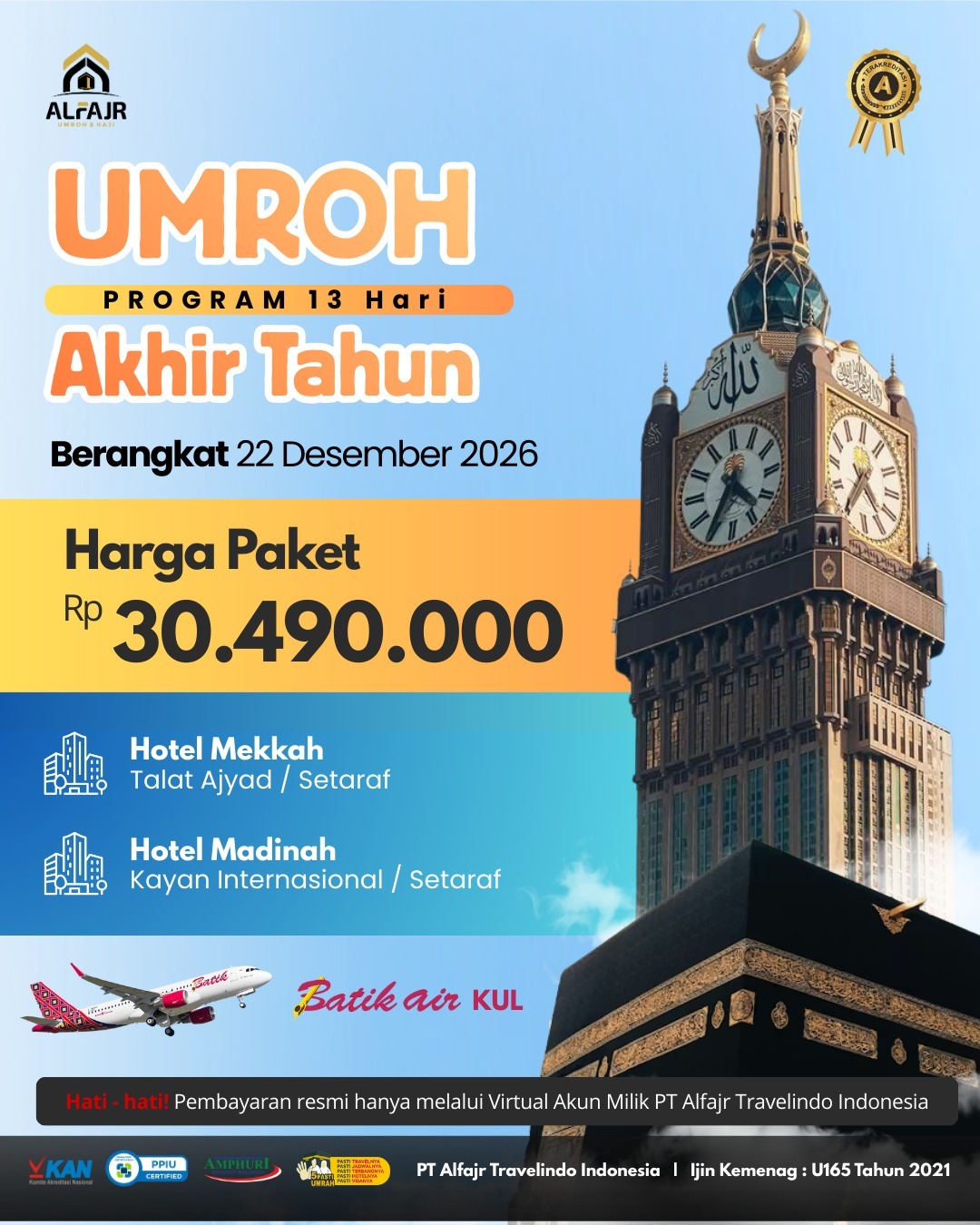 Umroh 13 H Akhir Tahun Liburan 2026 Batik Travel Official Pusat Solo Alfajr Umroh Purworejo Haji Khusus Kebumen Magelang Wonosobo Temanggung